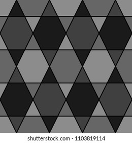 Mosaic. Triangles, hexagons ornament. Grid background. Ethnic tiles motif. Geometric grate wallpaper. Parquet backdrop. Digital paper, page fills, web design, textile print. Seamless vector pattern.