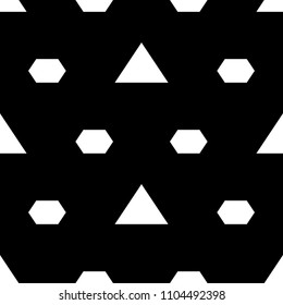 Mosaic. Triangles, hexagons ornament. Grid background. Ethnic tiles motif. Geometric grate wallpaper. Geometry backdrop. Digital paper, page fills, web design, textile print. Seamless abstract pattern