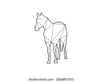 Triángulos mosaicos de caballo aislados en un fondo blanco. Diseño abstracto para vector.