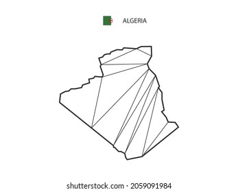 Mosaic triangles map style of Algeria isolated on a white background. Abstract design for vector.