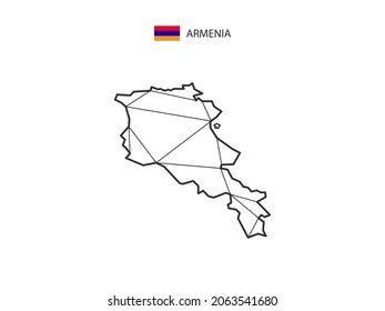 El estilo del mapa de los triángulos mosaicos de Armenia aislado en un fondo blanco. Diseño abstracto para vector.