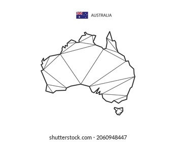 Mosaic triangles map style of Australia isolated on a white background. Abstract design for vector.