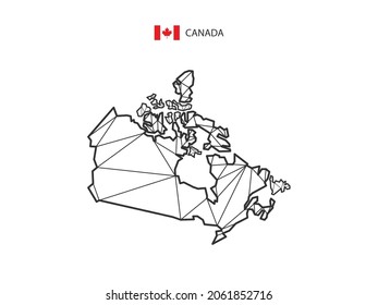 Mosaic triangles map style of Canada isolated on a white background. Abstract design for vector.