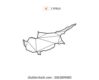 El estilo de los mapas mosaicos de Chipre aislados en un fondo blanco. Diseño abstracto para vector.