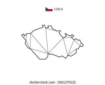 Mosaic triangles map style of Czech isolated on a white background. Abstract design for vector.