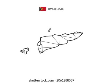 Mosaic triangles map style of Democratic Republic of Timor-Leste isolated on a white background. Abstract design for vector.