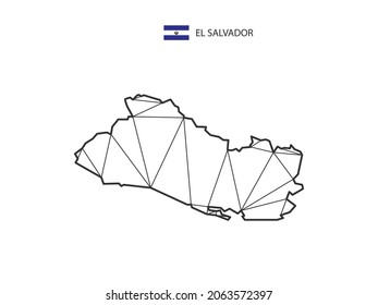 Mosaic triangles map style of El Salvador isolated on a white background. Abstract design for vector.