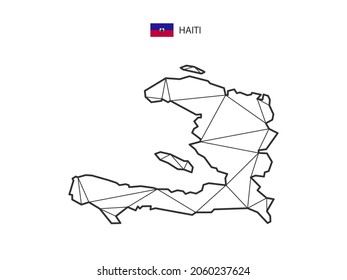 Mosaic triangles map style of Haiti isolated on a white background. Abstract design for vector.
