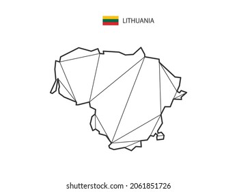 Mosaic triangles map style of Lithuania isolated on a white background. Abstract design for vector.