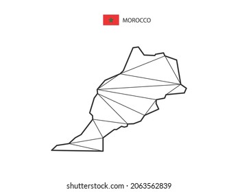 Mosaic triangles map style of Morocco isolated on a white background. Abstract design for vector.