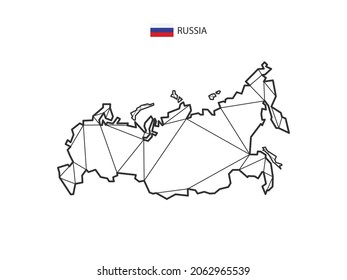 El mosaico triángulos del mapa estilo de Rusia aislado en un fondo blanco. Diseño abstracto para vector.