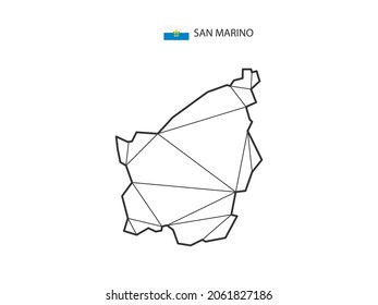 Mosaic triangles map style of San Marino isolated on a white background. Abstract design for vector.