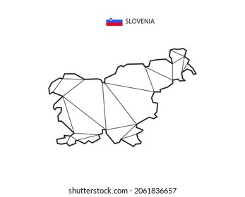 Mosaic triangles map style of Slovenia isolated on a white background. Abstract design for vector.