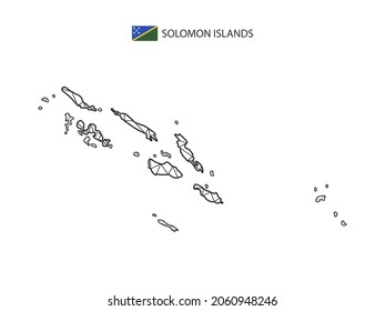 Mosaic triangles map style of Solomon Islands isolated on a white background. Abstract design for vector.