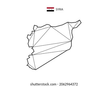 Mosaic triangles map style of Syria isolated on a white background. Abstract design for vector.