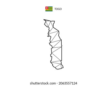 Mosaik Dreieckskarten-Stil von Togo einzeln auf weißem Hintergrund. Abstraktes Design für Vektorgrafiken.