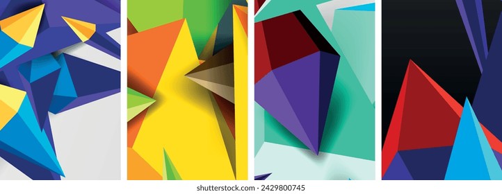 Conjunto de fondo abstracto geométrico de triángulos de mosaico