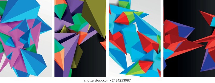 Conjunto de fondo abstracto geométrico de triángulos de mosaico