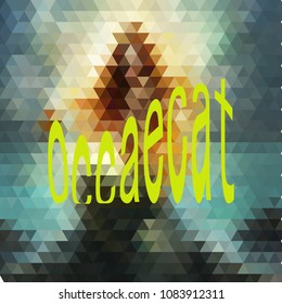 Mosaic triangles, set, color glowing blue, gray, white, brown. The background light.