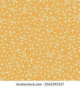 Mosaic triangles shapes background. Small shape size. Multiple repeated inner triangles. Solid color style. Repeatable pattern. Creative vector tiles. Seamless vector illustration.