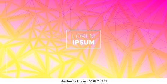 Mosaic Triangles Wallpaper. Digital Polygon Pattern. Futuristic Vector Presentation. Yellow Graphic Geometry. Triangular Background. Pink Polygon Layout. Geometric Texture. Abstract Polygon Poster.