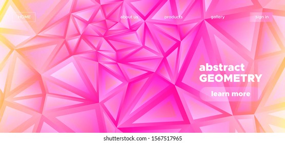 Mosaic Triangles Wallpaper. Digital Polygon Pattern. Technology 3d Business Design. Yellow Geometric Texture. Triangular Background. Pink Polygon Poster. Graphic Geometry. Abstract Polygon Layout.