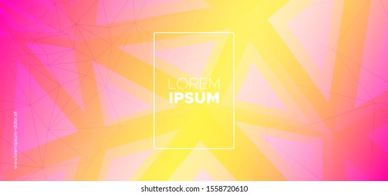 Mosaic Triangular Background. Trendy Polygon Layout. Technology 3d Business Design. Yellow Geometric Shapes. Triangles Wallpaper. Pink Polygon Poster. Geometric Banner. Abstract Polygon Pattern.