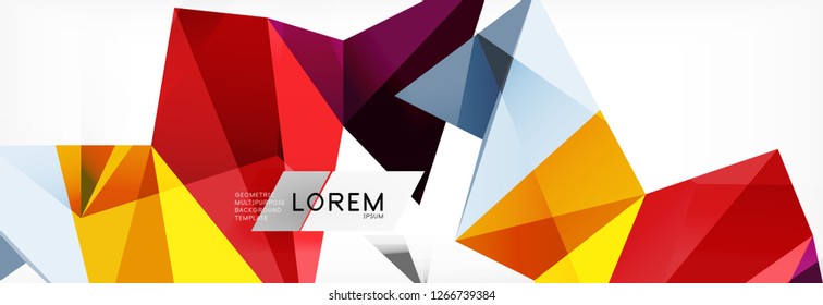 Mosaic triangular low poly style abstract geometric background. Polygonal vector. Abstract white bright technology vector design.