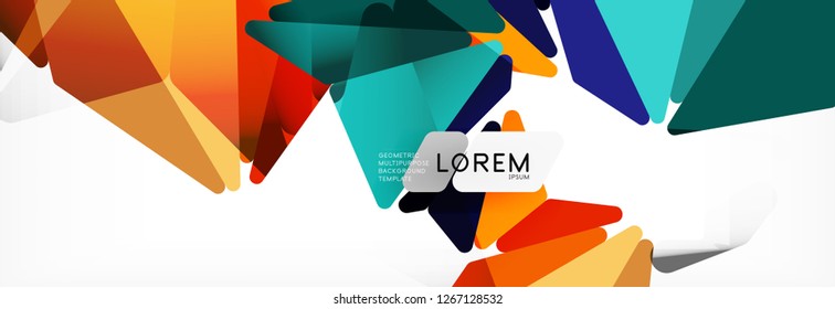 Mosaic triangular low poly style abstract geometric background. Polygonal vector. Abstract white bright technology vector design.