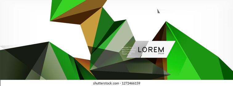 Mosaic triangular low poly style abstract geometric background. Polygonal vector. Abstract white bright technology vector design.