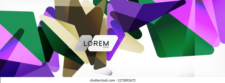 Mosaic triangular low poly style abstract geometric background. Polygonal vector. Abstract white bright technology vector design.