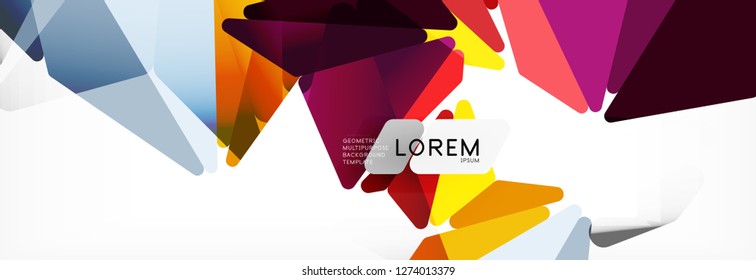 Mosaik dreieckiger, Low-Poly-Stil abstrakter geometrischer Hintergrund. Polygonaler Vektor. Abstraktes weißes, helles Technologie-Vektordesign.