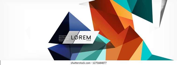 Fondo geométrico abstracto de estilo de polos bajos de mosaico triangular. Vector poligonal. Resumen del diseño vectorial de tecnología brillante blanca.