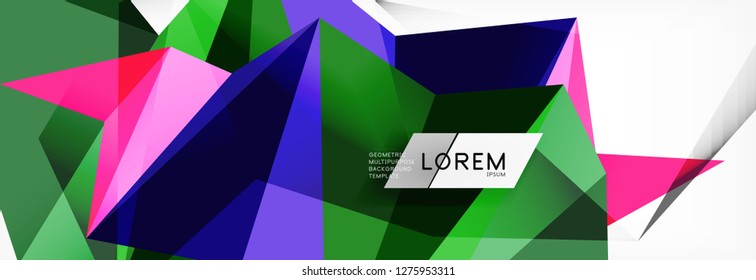 Fondo geométrico abstracto de estilo de polos bajos de mosaico triangular. Vector poligonal. Resumen del diseño vectorial de tecnología brillante blanca.