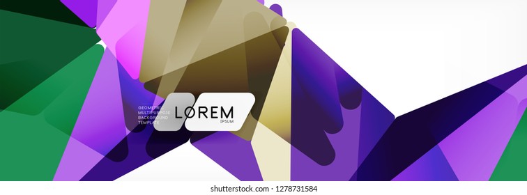 Mosaic triangular low poly style abstract geometric background. Polygonal vector. Abstract white bright technology vector design.