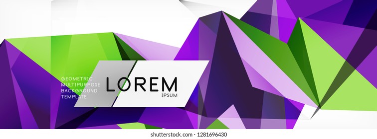 Mosaic triangular low poly style abstract geometric background. Polygonal vector. Abstract white bright technology vector design.