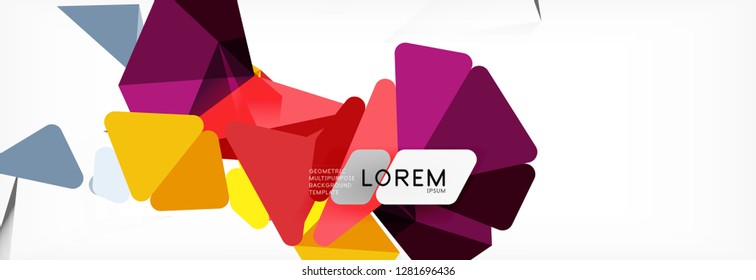 Mosaik dreieckiger, Low-Poly-Stil abstrakter geometrischer Hintergrund. Polygonaler Vektor. Abstraktes weißes, helles Technologie-Vektordesign.