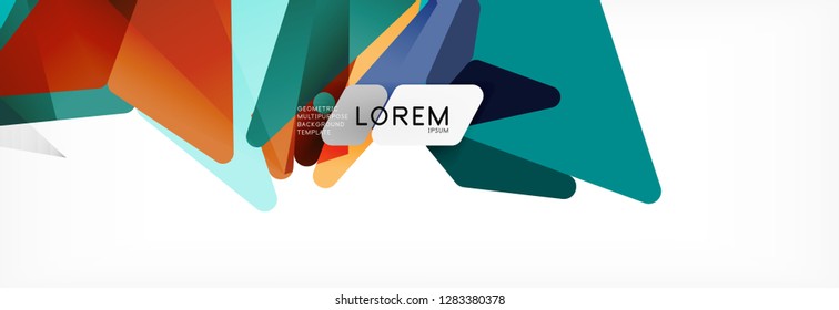 Mosaic triangular low poly style abstract geometric background. Polygonal vector. Abstract white bright technology vector design.