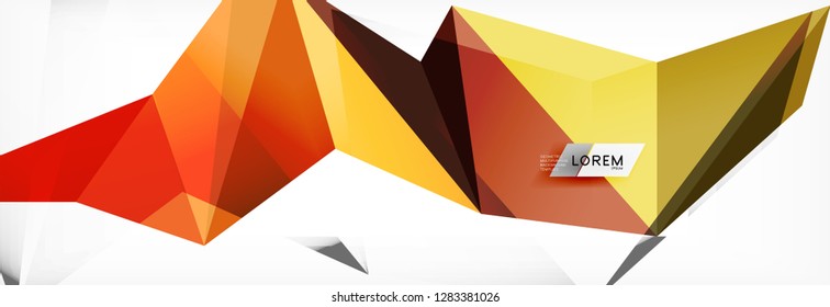 Mosaic triangular low poly style abstract geometric background. Polygonal vector. Abstract white bright technology vector design.