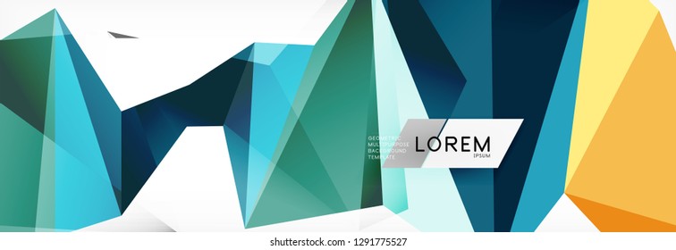 Mosaic triangular low poly style abstract geometric background. Polygonal vector. Abstract white bright technology vector design.