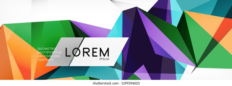 Mosaic triangular low poly style abstract geometric background. Polygonal vector. Abstract white bright technology vector design.