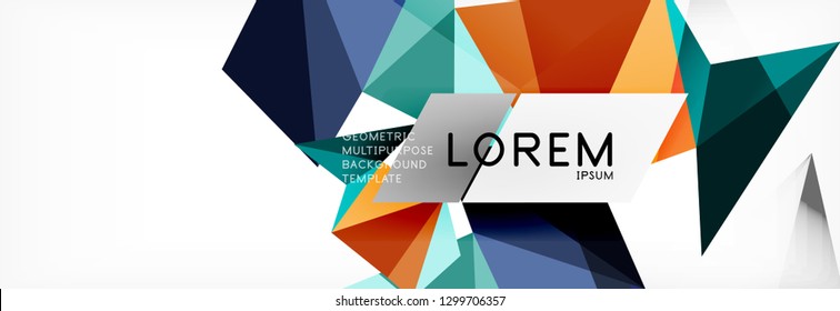 Fondo geométrico abstracto de estilo de polos bajos de mosaico triangular. Vector poligonal. Resumen del diseño vectorial de tecnología brillante blanca.