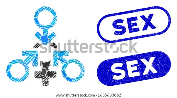 Mosaic Triple Penetration Sex Rubber Stamp Stock Vector Royalty Free 1635633862 Shutterstock