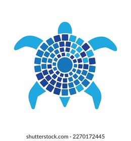 Mosaic Turtle Logo for Pool Company