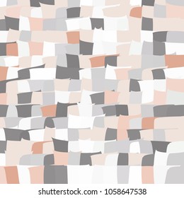 Mosaic vector background. Irregular shaped rectangular tiles with uneven rugged edges. Abstract vector geometrical texture for decorations, paper packaging, textile design
