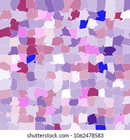 Mosaic vector background. Irregular shaped tiles. Overlapping uneven rugged contoured rectangles. Abstract dynamic patchwork background for decorations, paper packaging, textile design