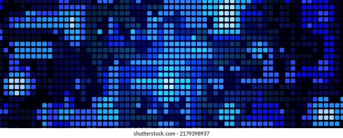 Mosaic vector background. Random pattern design Texture of geometric shapes, smooth squares. Digital network, cells. Building. Tetris. Poster of business, social networks, medicine, technology, web.