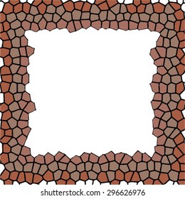Mosaic vector frame. Decorative border for banner, card, poster, identity,web design.