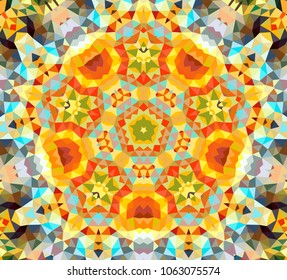 Mosaic of a vector kaleidoscope, abstract Mosaic Background, colorful Futuristic Background, geometric Triangular Pattern