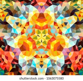 Mosaic of a vector kaleidoscope, abstract Mosaic Background, colorful Futuristic Background, geometric Triangular Pattern
